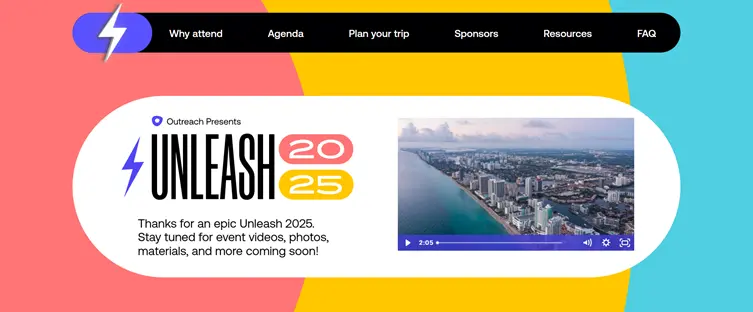 Unleash by Outreach website